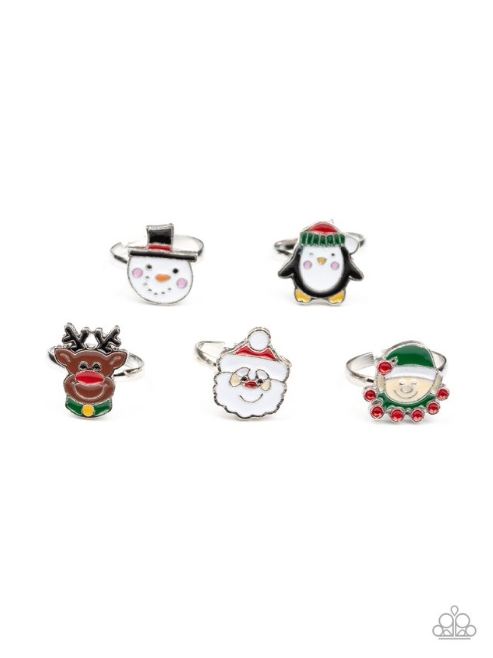 Paparazzi Kids Christmas Character Rings - Festive Multi-Color Set